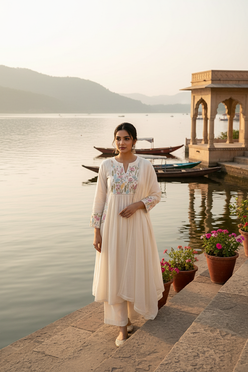 Off-White Anarkali - Lake Ghat