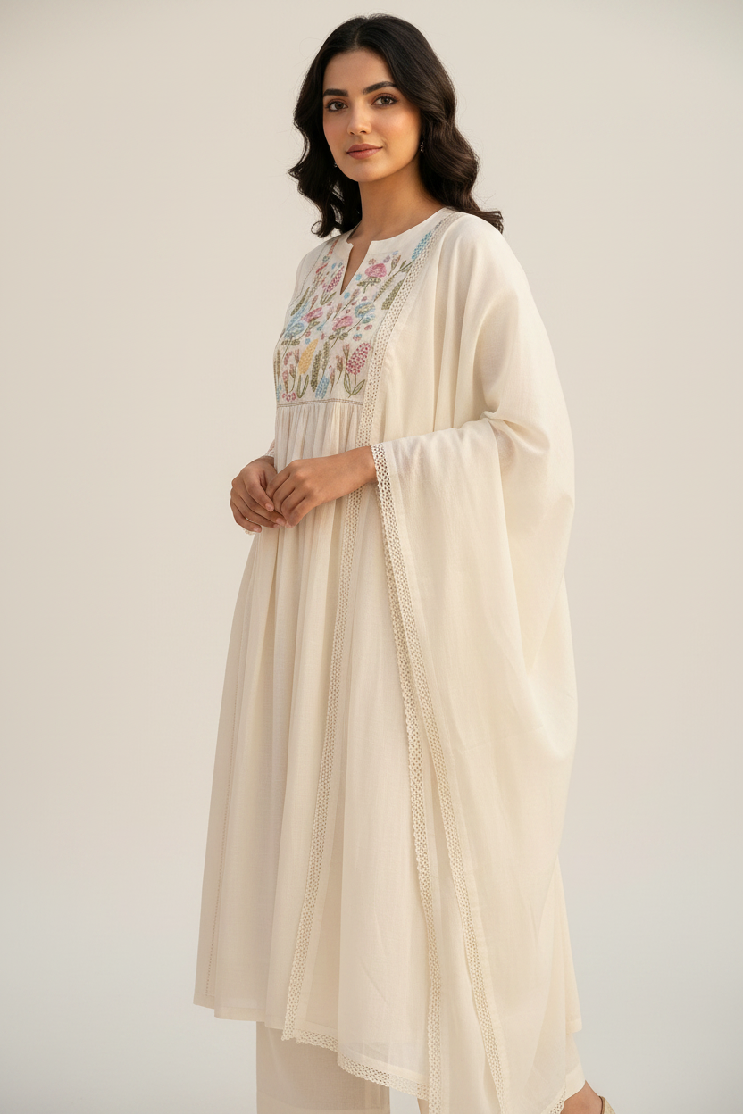 Off-White Anarkali - Studio Close-up
