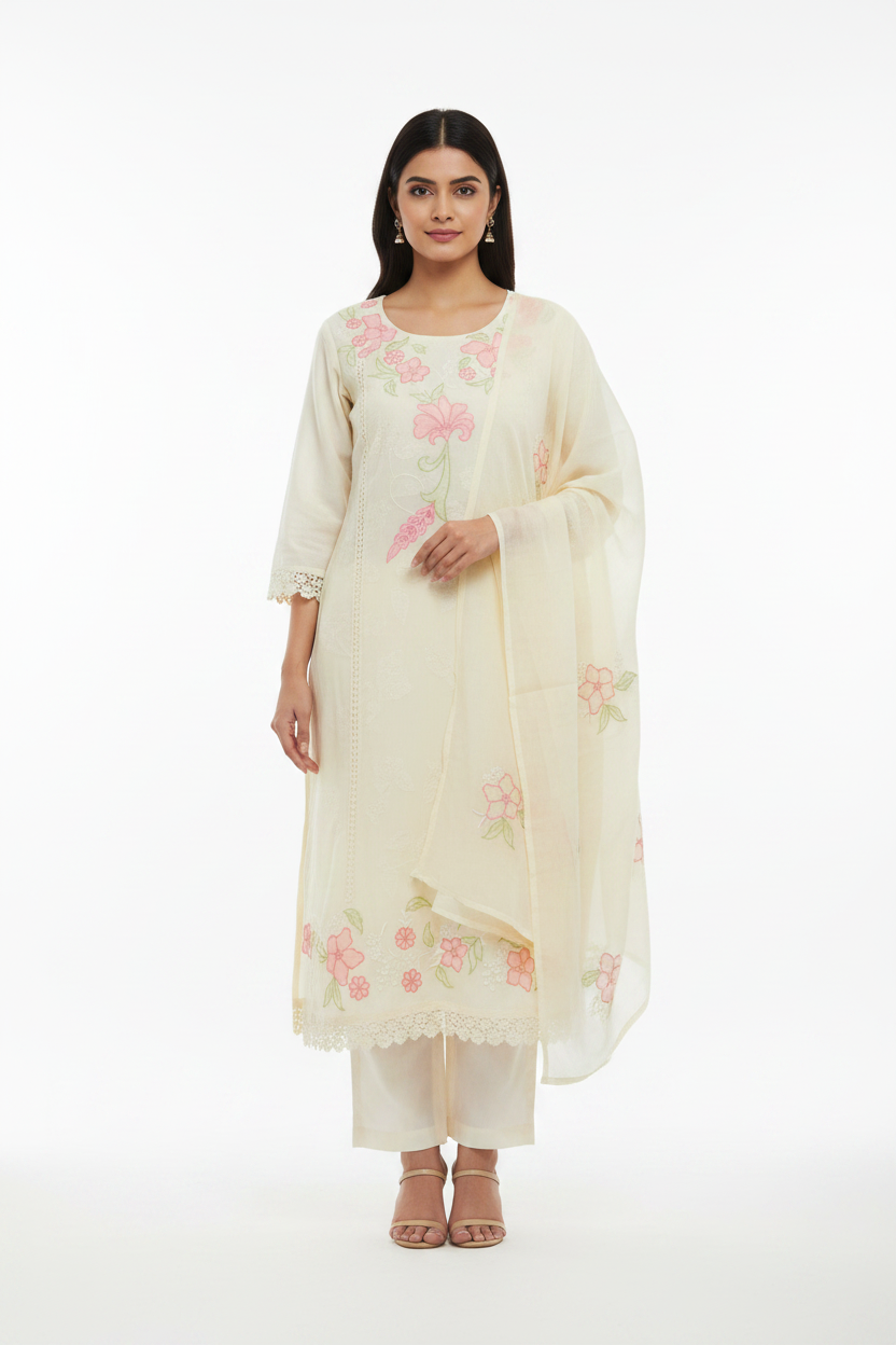 Off-White Kurta - White Background