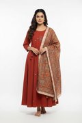 Rust Red Kalamkari Set - White Background