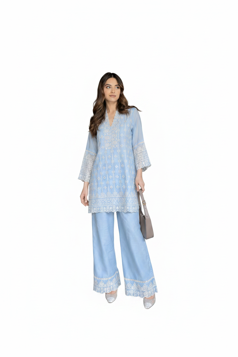 Sky Blue Coord Set - White Background