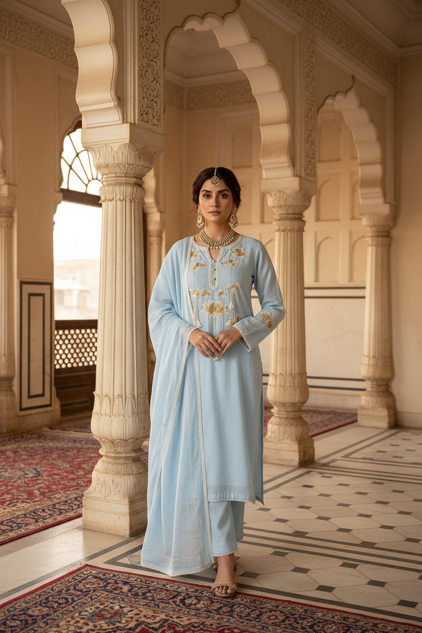 Sky Blue Kurta - Mughal Palace