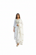 White Zari Suit - White Background